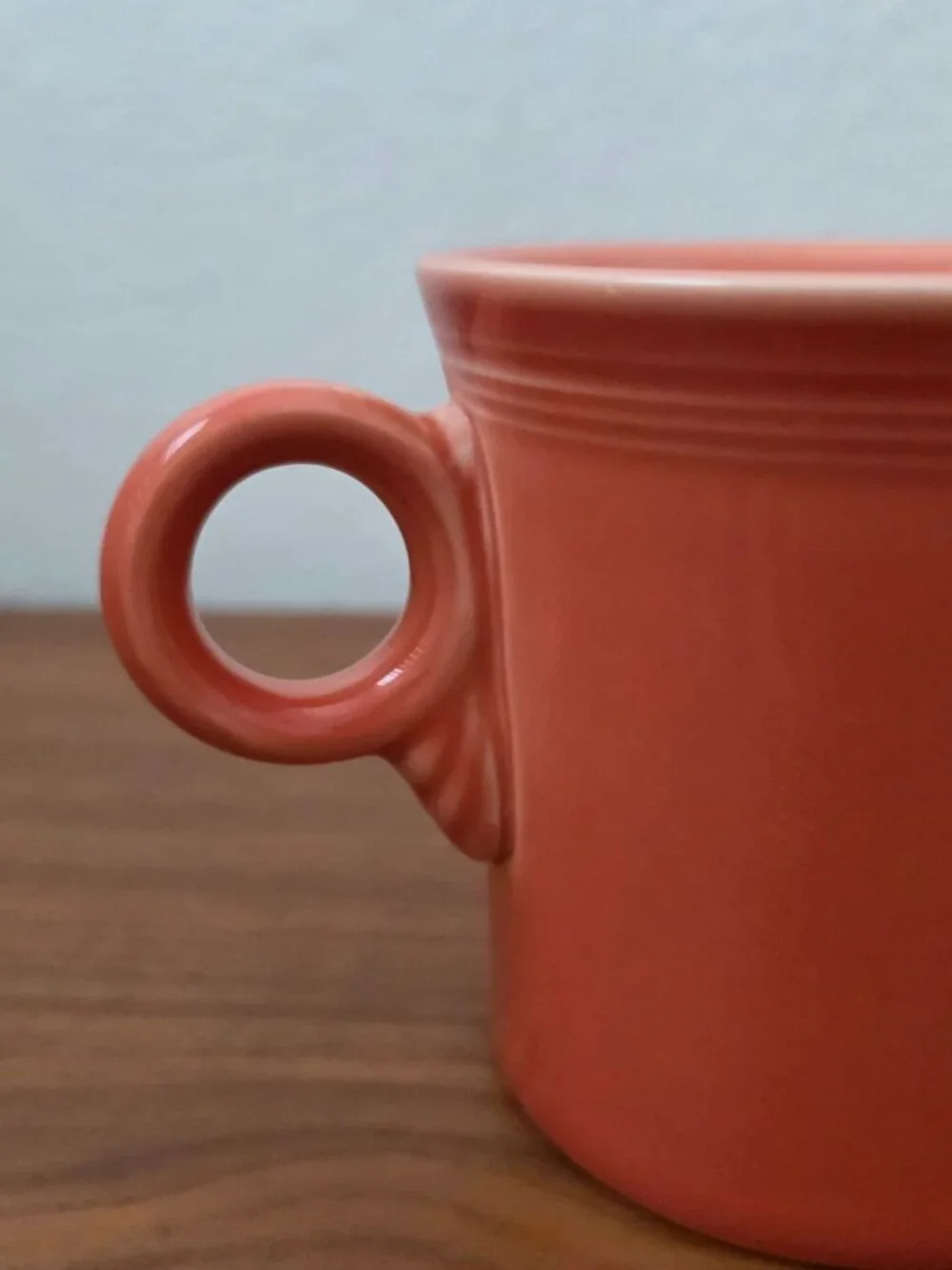 Set Of 2 FIESTA Persimmon Orange Ceramic Ring Handle 10.25 oz Coffee Mugs - USA